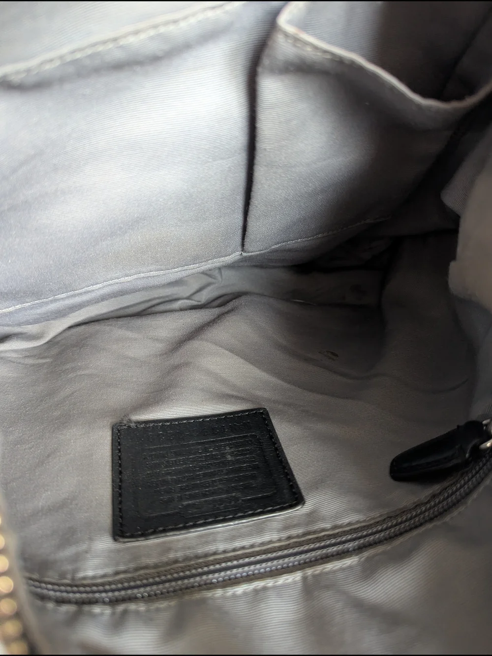 Coach Khaki and Black Signature Canvas Hobo with Tassel
